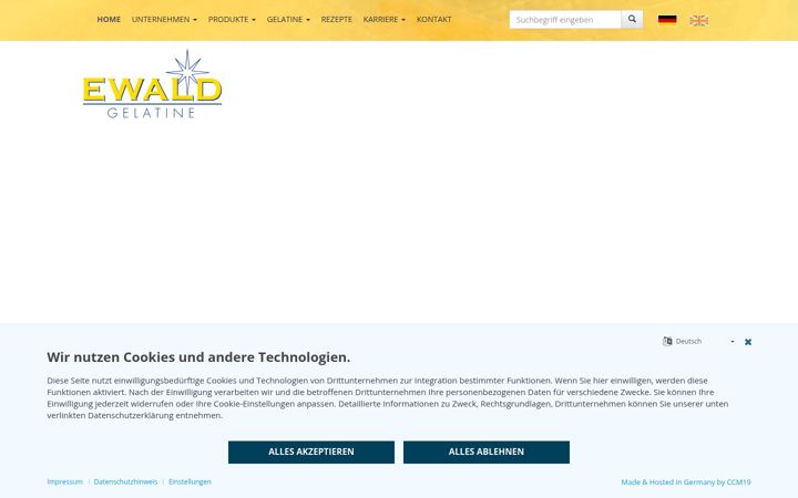 Screenshot of ewaldgelatine.de