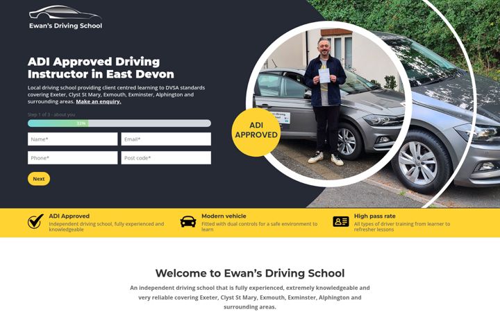Screenshot of ewansdrivingschool.com