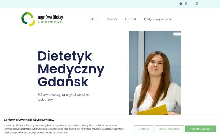 Kuvakaappaus sivustosta ewaoleksy.pl