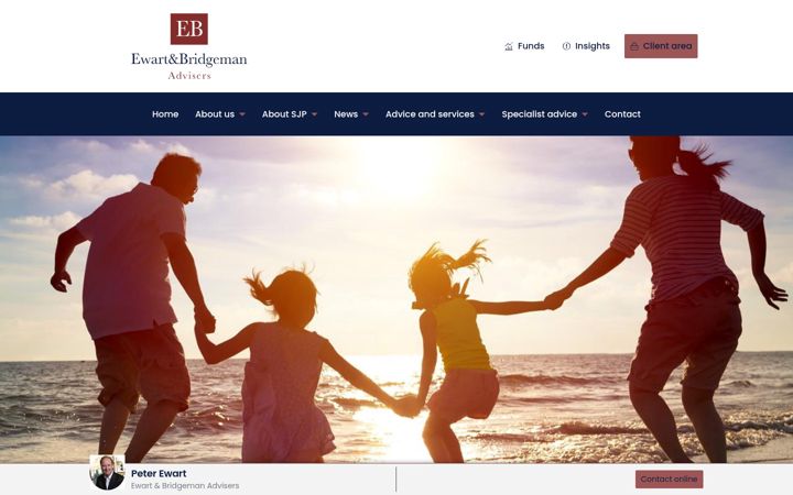 Captură de ecran a ewartandbridgemanadvisers.co.uk