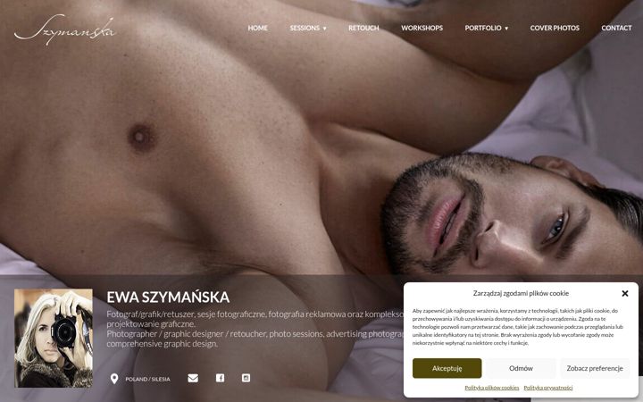 Screenshot stránky ewaszymanskafotografia.pl