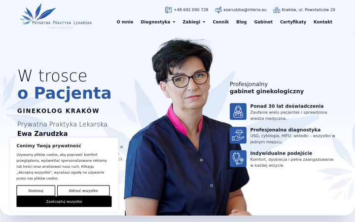 Screenshot stránky ewazarudzka.pl