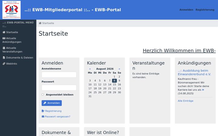 Screenshot of ewb-portal.de