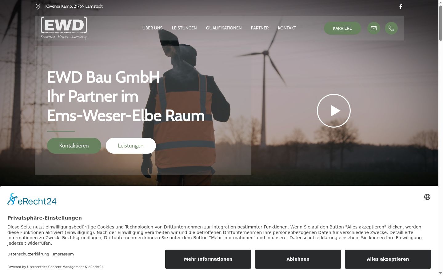 Screenshot del banner di consenso mostrato prima di qualsiasi interazione
