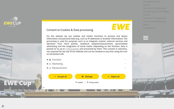 Screenshot του ewe-cup.de