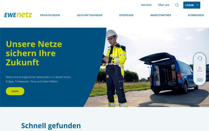 Screenshot of ewe-netz.de
