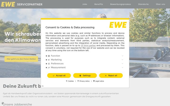 Screenshot of ewe-servicepartner.de