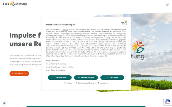 Screenshot of ewe-stiftung.de