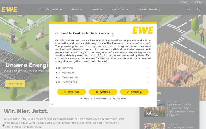 Screenshot of ewe.com