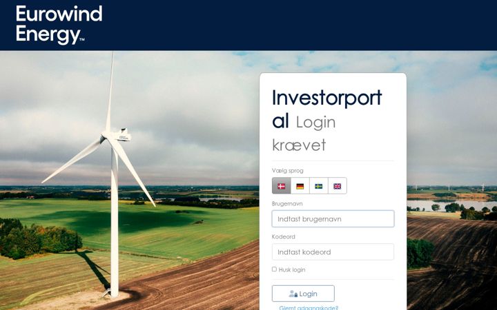 Screenshot of eweinvestor.dk