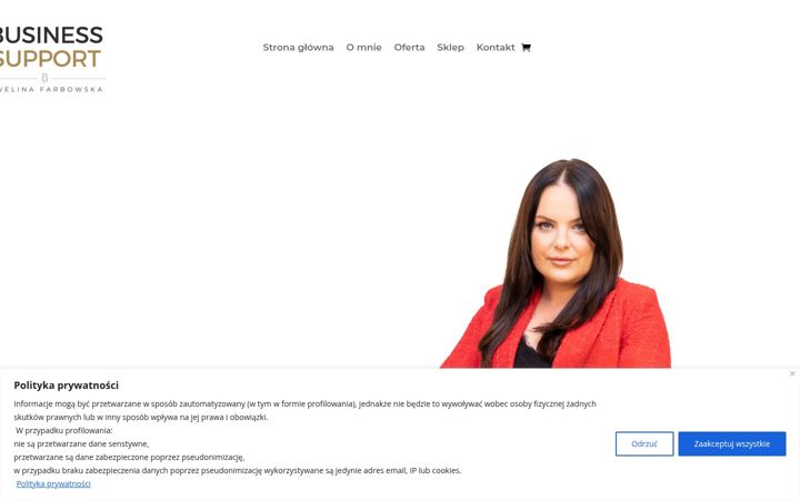 Kuvakaappaus sivustosta ewelinafarbowska.pl