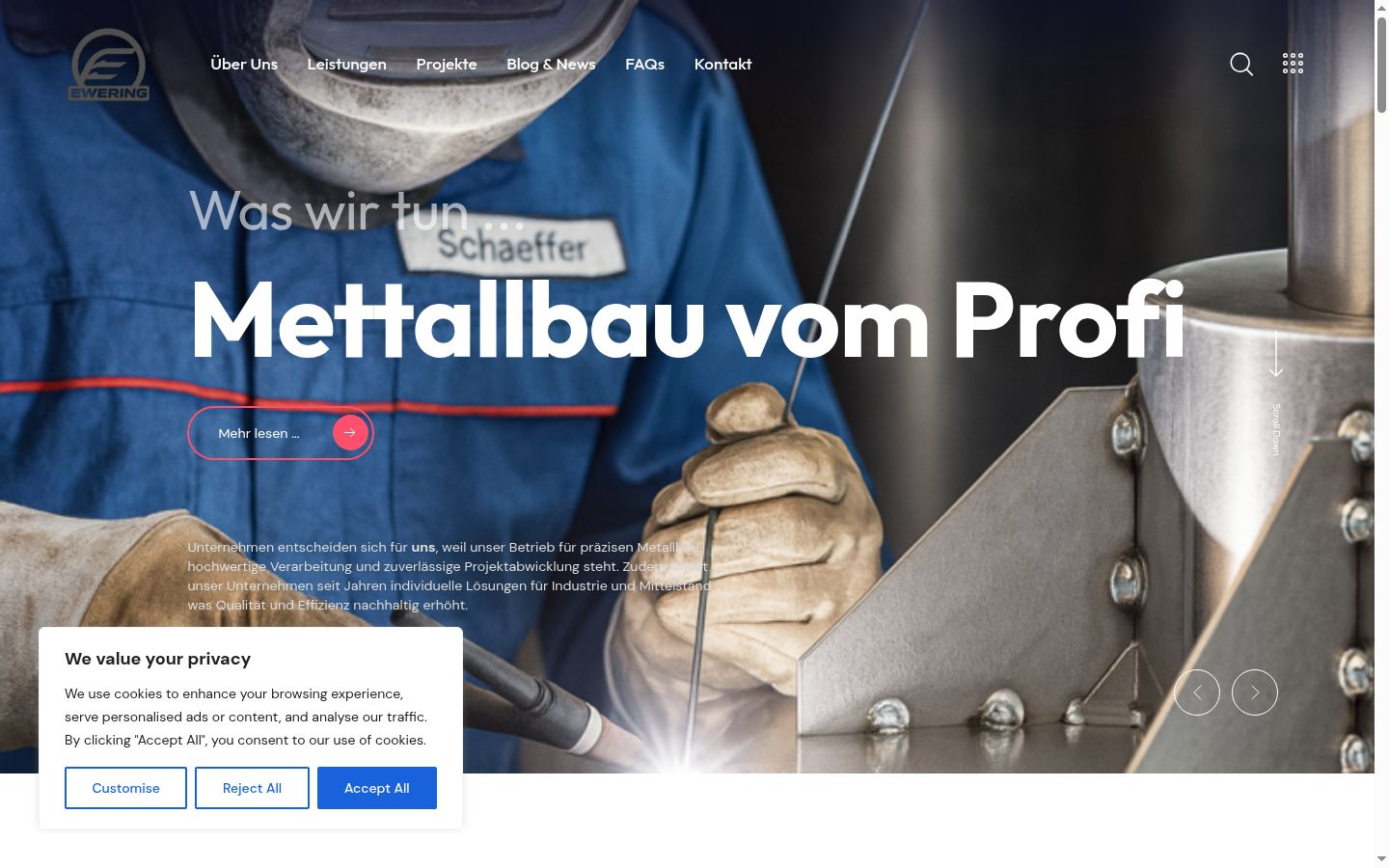 Screenshot del banner di consenso mostrato prima di qualsiasi interazione
