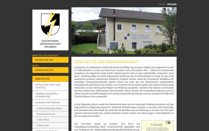 Screenshot of ewerk-welsberg.com