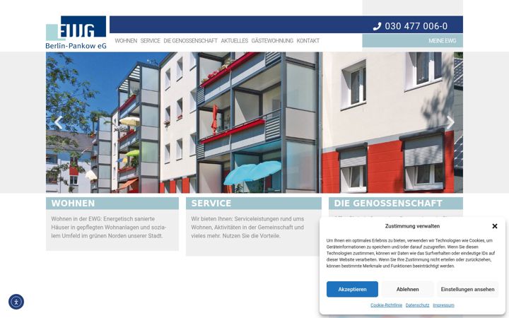 Screenshot of ewg-pankow.de