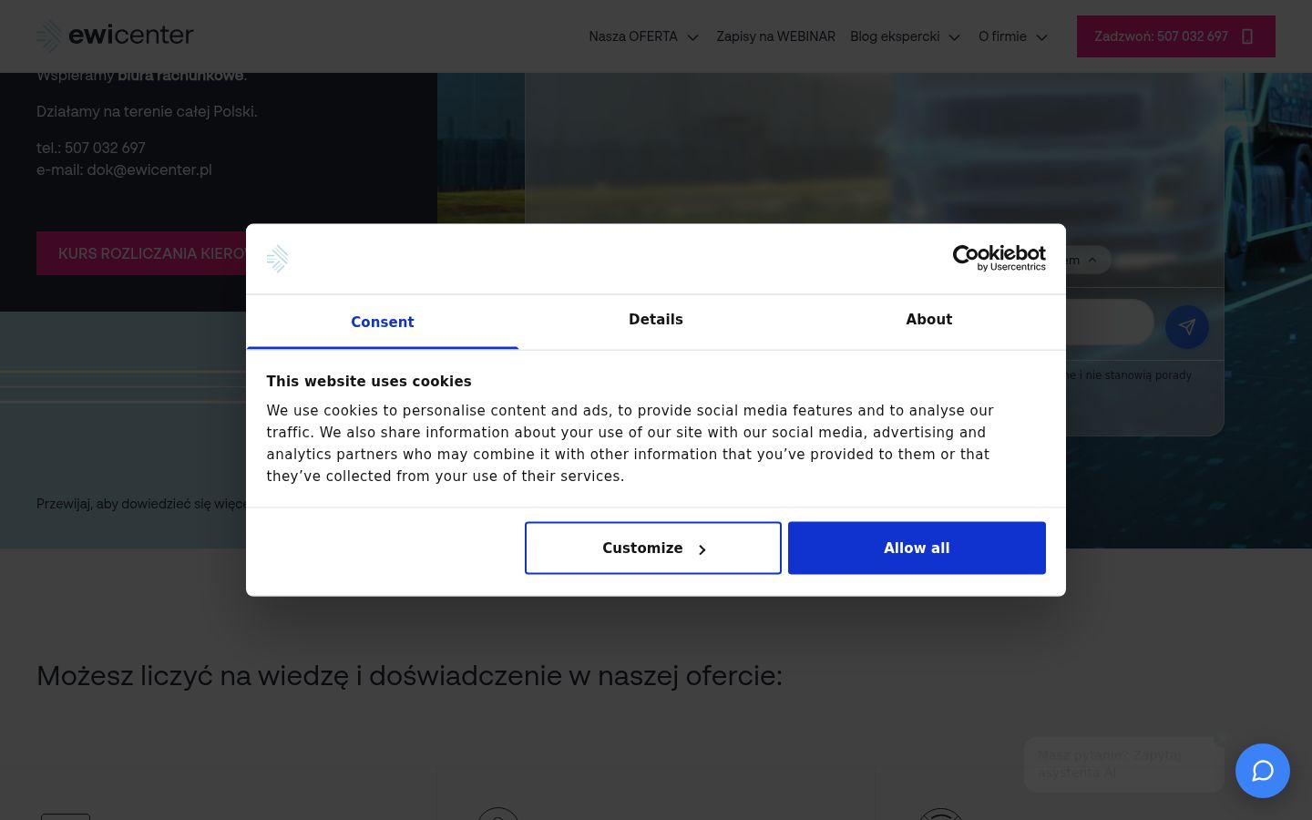 Screenshot van de toestemmingsbanner zoals getoond vóór enige interactie