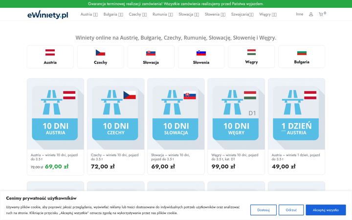 Screenshot of ewiniety.pl