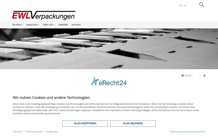 Screenshot of ewl-verpackungen.de