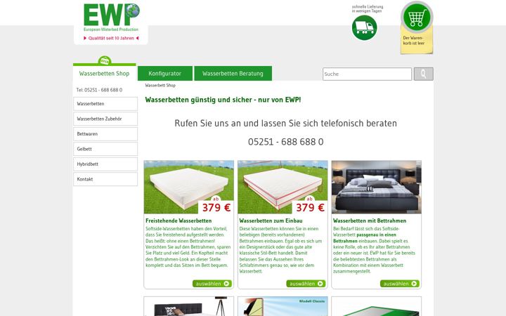 Screenshot of ewp-wasserbetten.com
