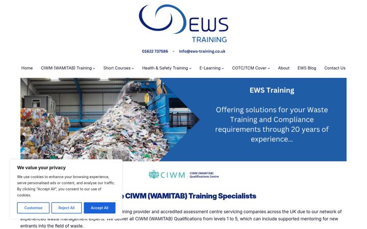 Zrzut ekranu ews-training.co.uk