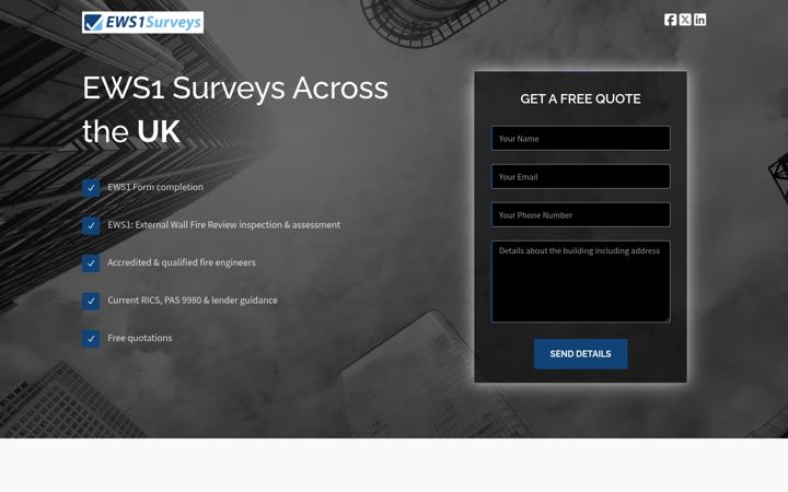 Zrzut ekranu ews1surveys.co.uk