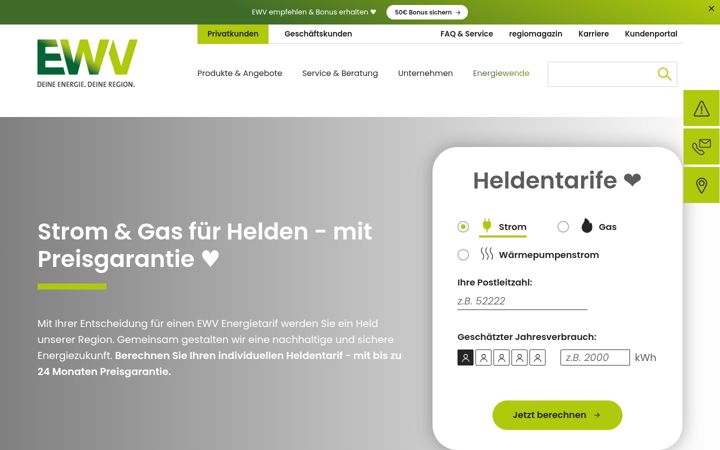 Screenshot of ewv.de