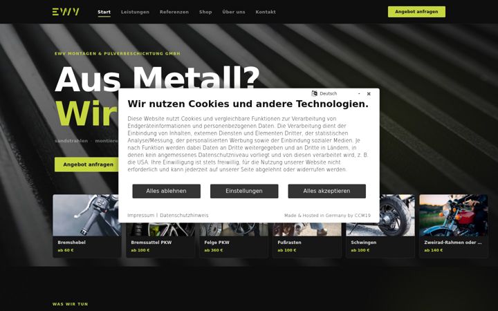 Screenshot of ewvmontagenug.eu