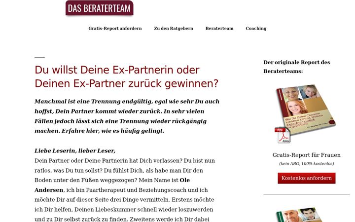 Screenshot stránky ex-zurueck-gewinnen.de
