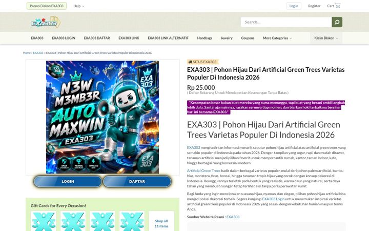 Kuvakaappaus sivustosta exa303.it.com