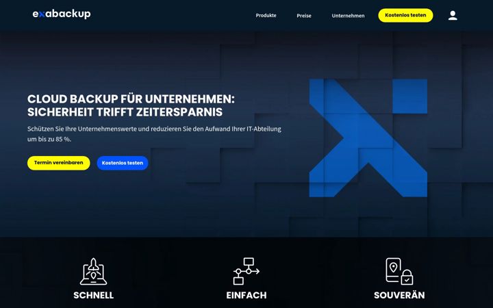 Screenshot of exabackup.com