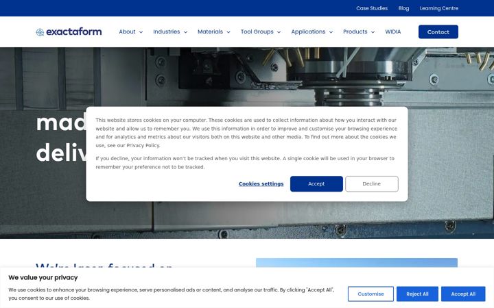 Screenshot of exactaform.com