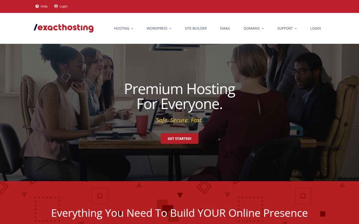 Screenshot of exacthosting.com