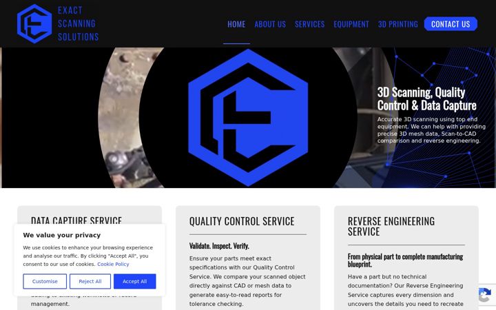 Screenshot of exactscanningsolutions.co.uk