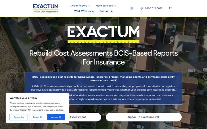 Screenshot of exactum.co.uk