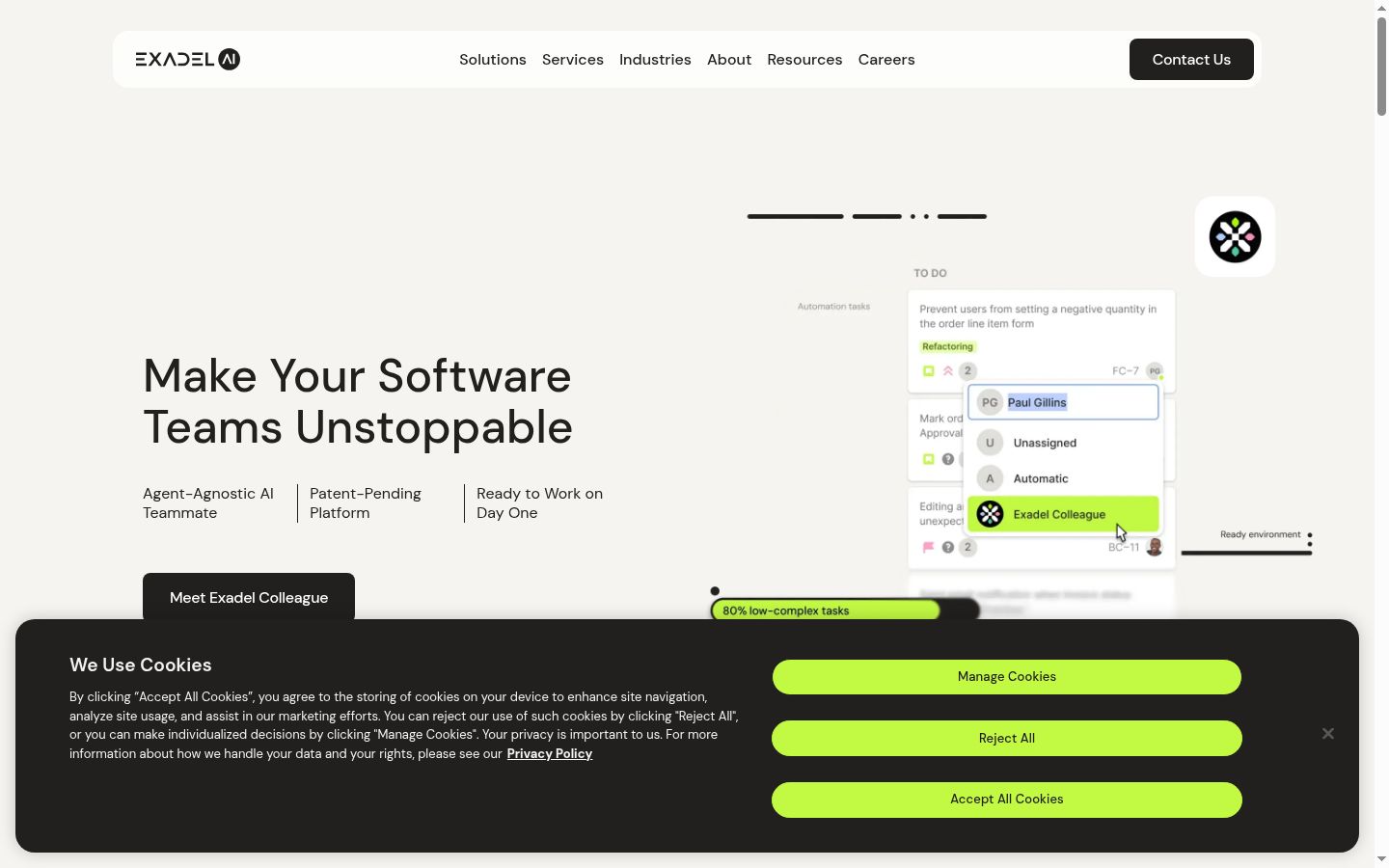 Screenshot of the consent banner shown before any interaction
