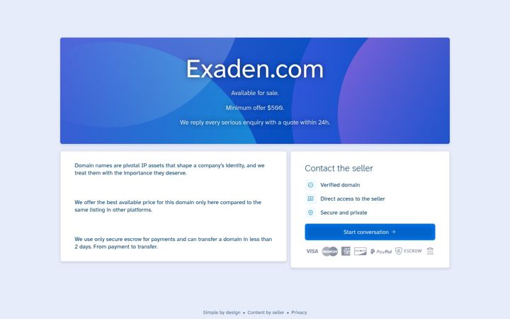 Screenshot of exaden.com
