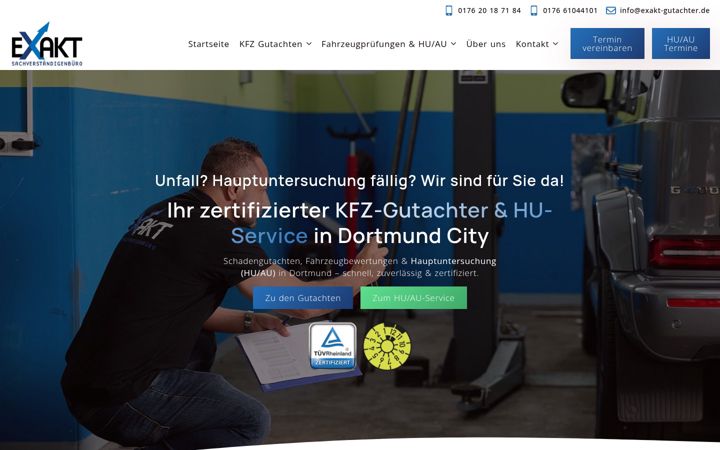 Screenshot of exakt-gutachter.de
