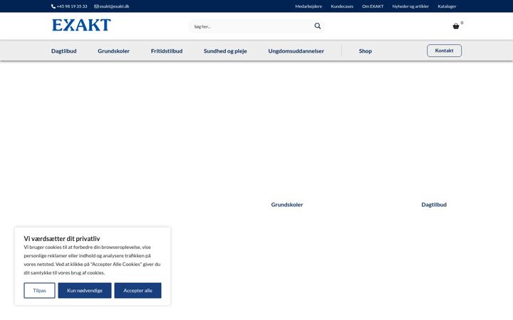 Screenshot of exakt.dk