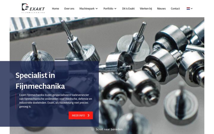 Screenshot of exakt.nl