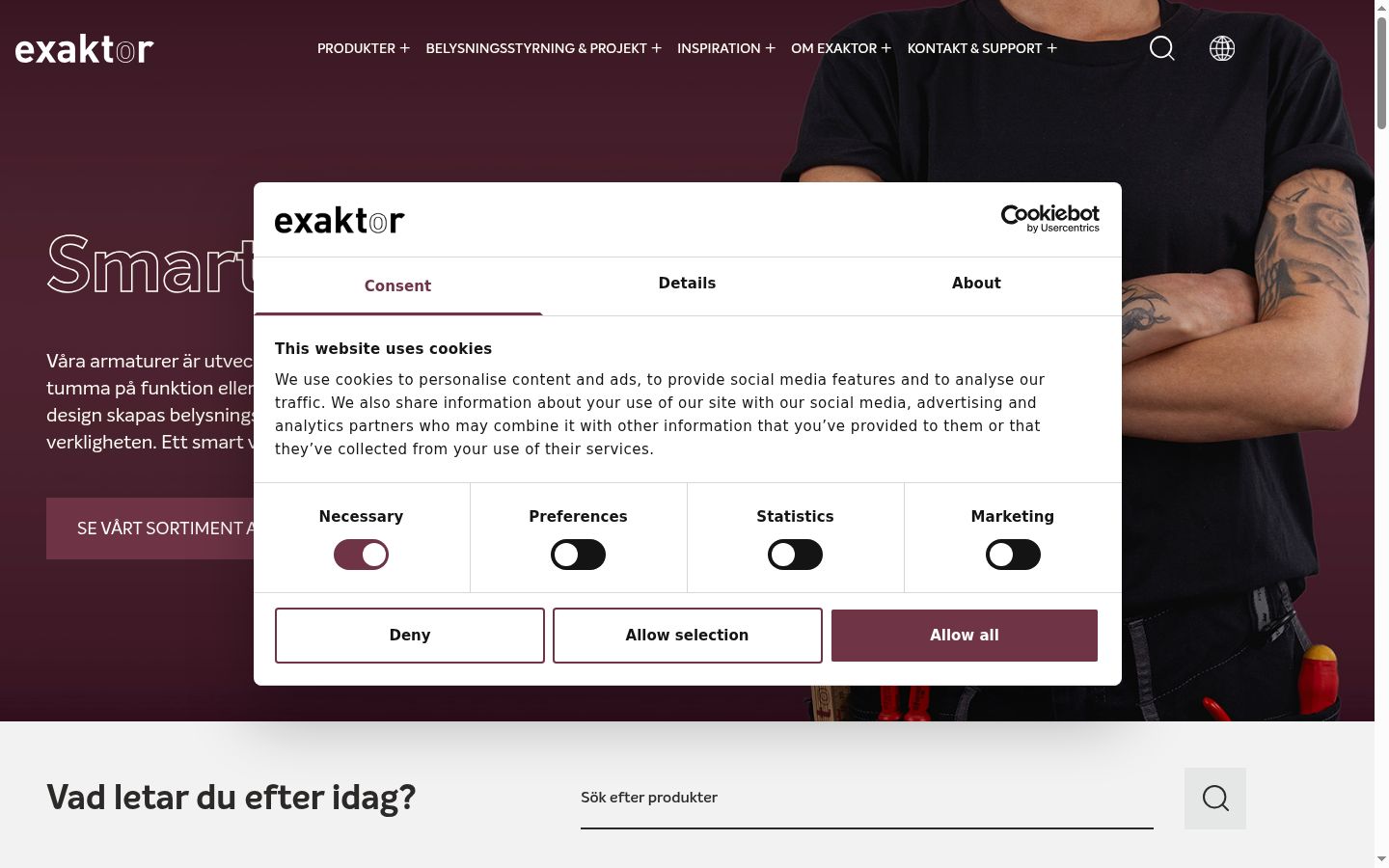 Screenshot del banner di consenso mostrato prima di qualsiasi interazione