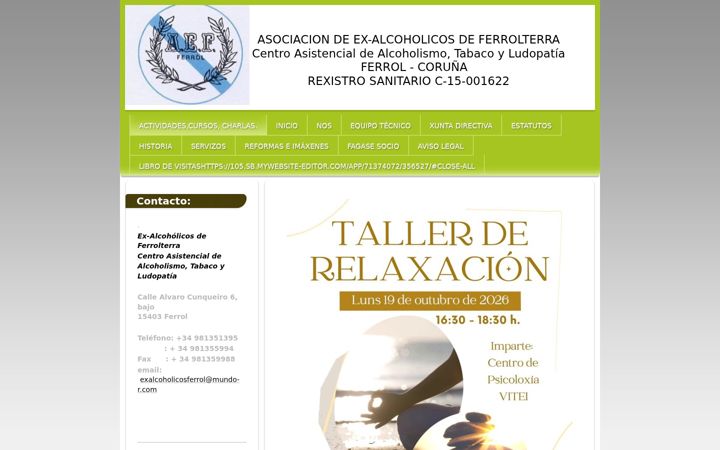Screenshot of exalcoholicosferrol.es