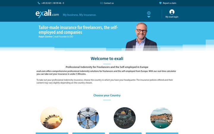 Screenshot of exali.com