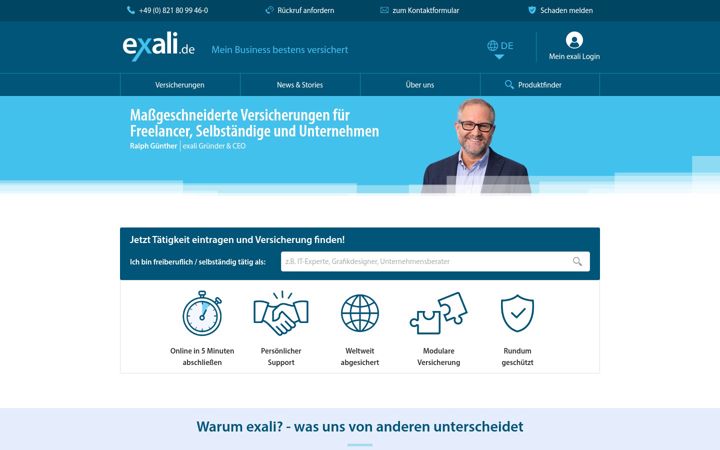 Screenshot of exali.de