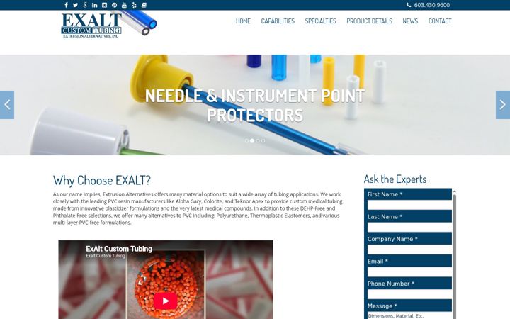 Screenshot of exaltcustomtubing.com