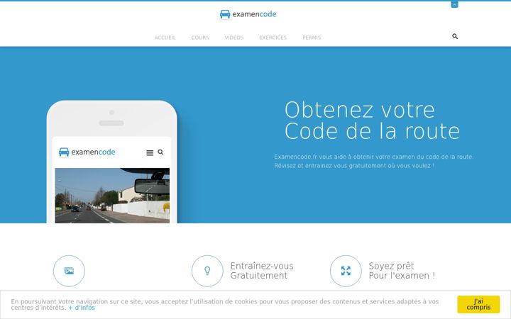 Screenshot of examen-code.fr