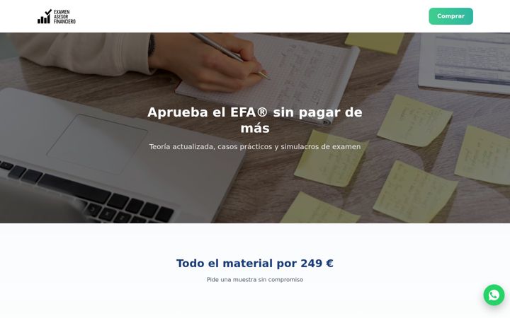 Screenshot of examenasesorfinanciero.es
