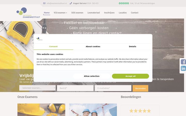 Screenshot of exameninstituut.nl