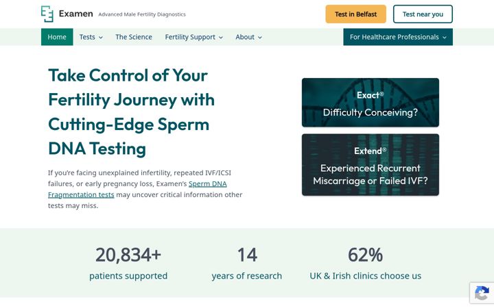 Screenshot of examenlab.com