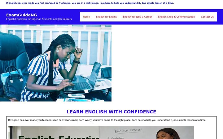 Screenshot of examguideng.com