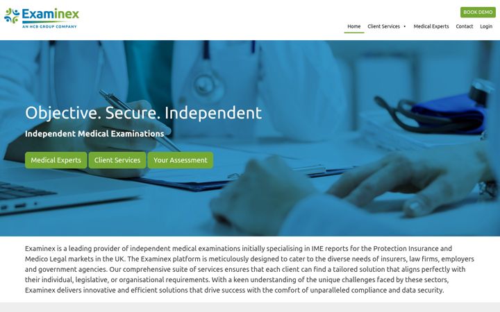 Screenshot von examinex.co.uk