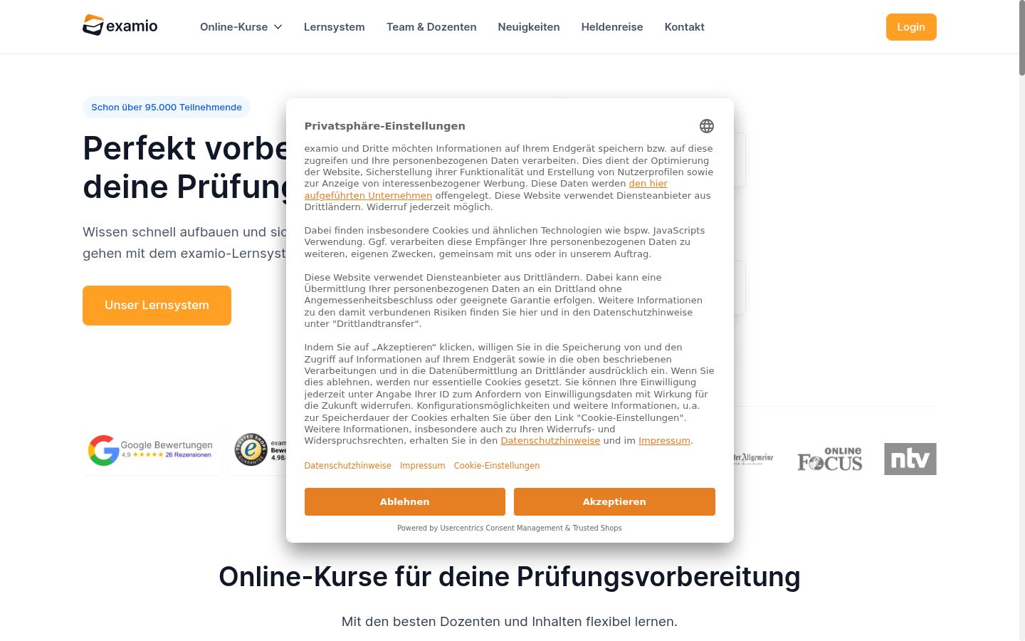 Sutikimo reklamjuostės, rodytos prieš bet kokią sąveiką, ekrano kopija